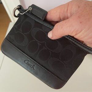 Vintage Black Coach Signature Wristlet